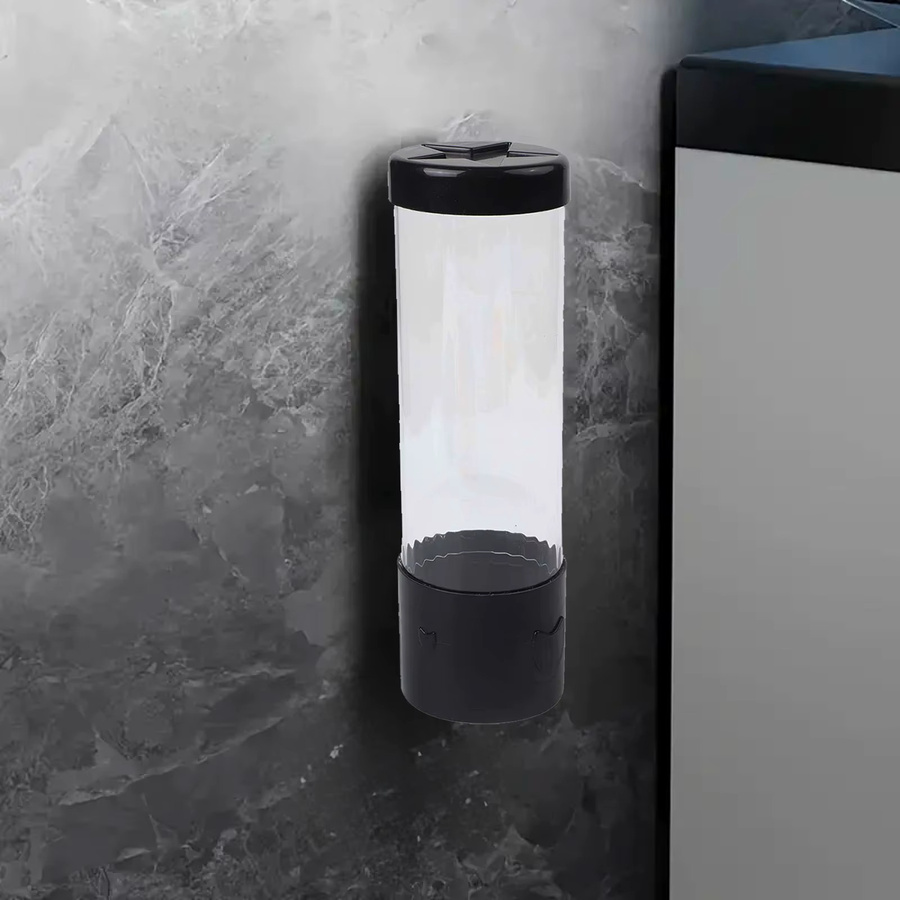 LEENKEA Wandhalterung für Becher und Tumbler, Automatischer Becherhalter zur Wandmontage, Schwarz/Weiß - Bild 4