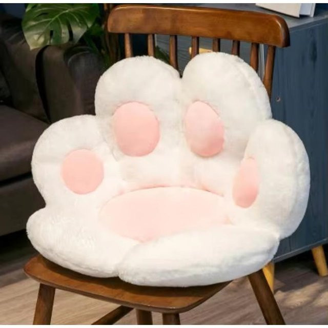 Household supplies MH Kawaii Katzenpfoten Plüsch Bodenkissen in Weiß und Pink, B/H: 70 x 60 cm - Bild 1