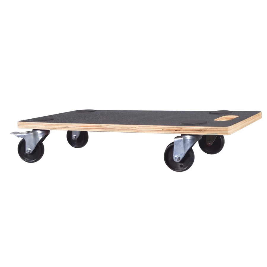 Tronitechnik Rollbrett Transportroller in Schwarz mit Holzoberfläche, Tragfähigkeit 400 kg, B/T/H: 58 x 30 x 12 cm - Bild 2