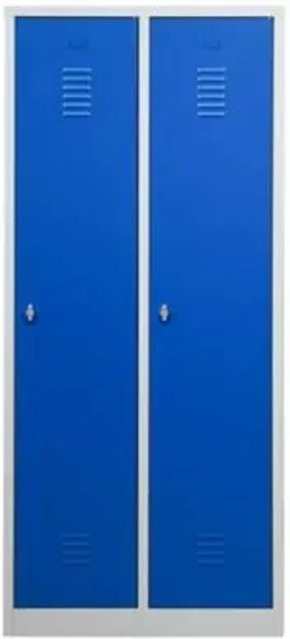 PROREGAL Garderobenspind Camel 2-Fach mit Pro-Aufteilung und Vorhängeschloss, Farbe: Grau-Blau, H x B x T: 180 x 80 x 50 cm - Bild 1