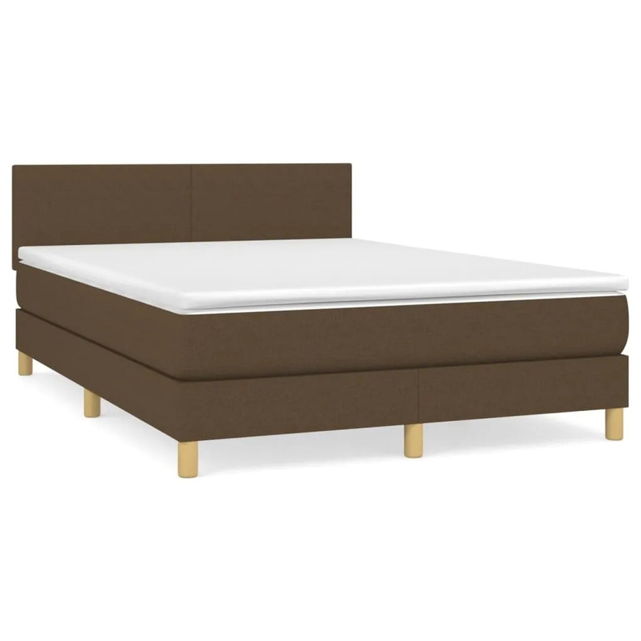 vidaXL Boxspringbett mit Matratze Hybrid-Design in Dunkelbraun, B/T/H: 140 x 190 x 144 x 200 cm - Bild 2