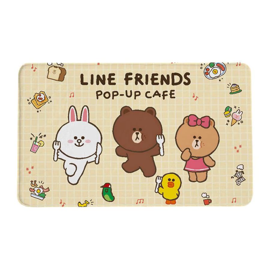 L-Lines Friends B-Brown Bear Saugfähige Bodenmatte in Braun für Badezimmer, Küche und Eingangsbereich - Bild 5