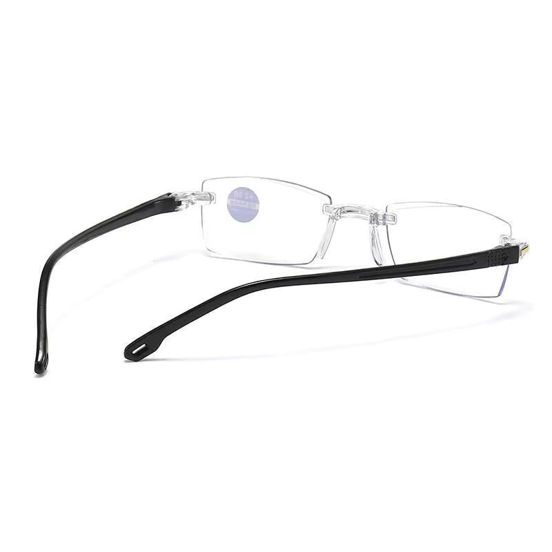 ZUXUB Lesebrille, rahmenlos, rechteckig, Metall, Herren - Bild 2
