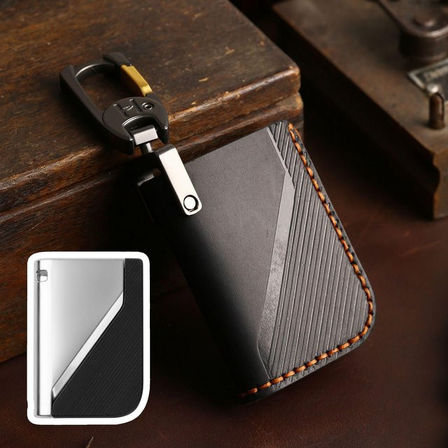 Schlüsseltasche für Lynk & Co 05 Retro Leder Autoschlüsselhülle in Schwarz - Bild 1