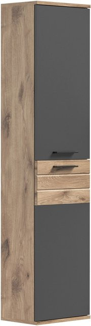 xonox.home Hochschrank Mason zweitürig in Braun und Grau, B/H/T: 37 x 152 x 24 cm - Bild 1