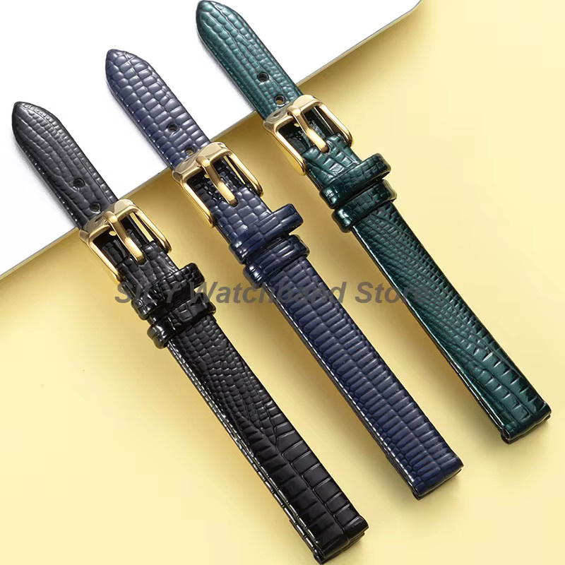 asukaband Uhrenarmband Leder, Gold, Eidechsenmuster, Unisex - Bild 3