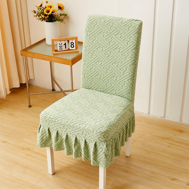 Cozy Up Home Stuhlhussen für Esszimmerstühle aus Stretch-Polyester mit Rock, Parsons-Stuhlhusse, B/T/H: 45 x 45 x 55 cm - Bild 1
