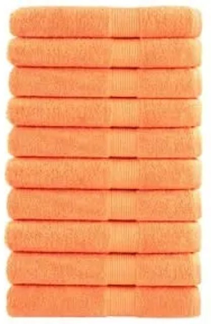 vidaXL Premium-Handtuch-Set aus 100% Baumwolle, Orange, 10 Stück, B: 100 cm x L: 200 cm, 600 g/m2 - Bild 1