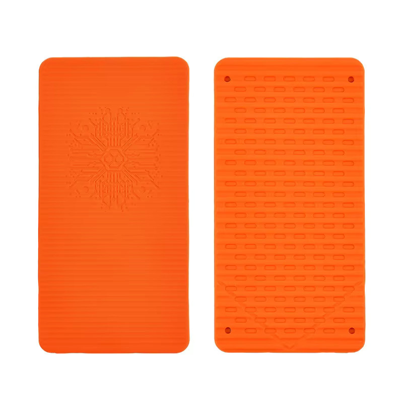 Faltbarer und verstellbarer Telefonständer aus Silikon in Grau und Orange, universeller Schreibtischhalter und tragbare Tablet-Halterung mit mehreren Winkeln für Büro und Zuhause - Bild 5