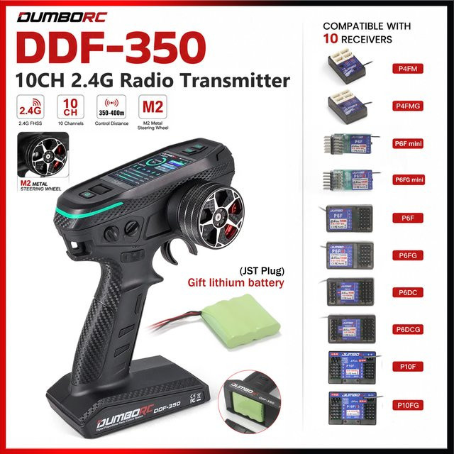 DUMBORC DDF-350 10-Kanal-Sender, M2 Metall-Handrad mit Gyro-Empfänger - Bild 1