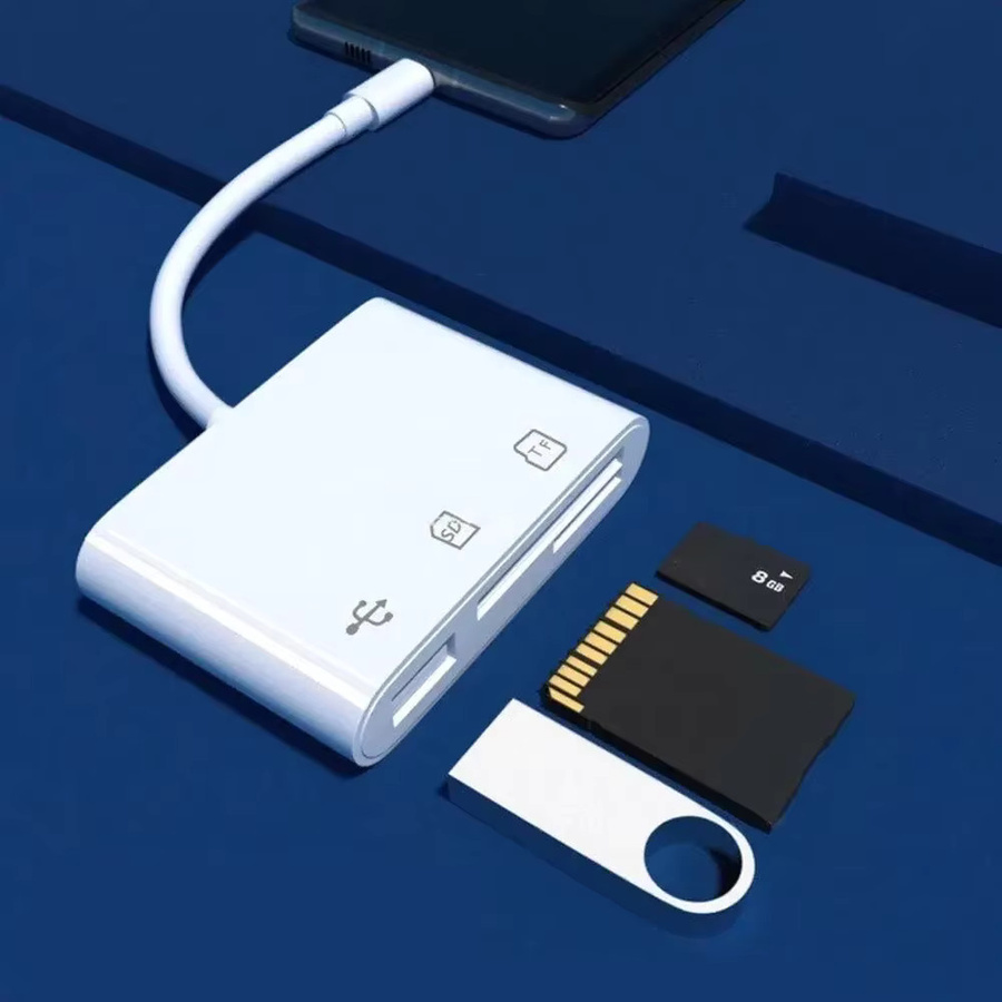 Huawei 3-in-1 USB-C Speicherkartenleser mit Typ C, TF, CF und SD Support in Weiß - Bild 3