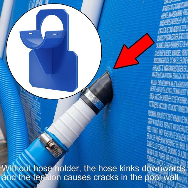 Intex Schwimmbad Rohrhalterung für oberirdische Pools, unterstützt Rohre von 30-38 mm, inklusive Kabelbindern, Grau/Blau - Bild 1