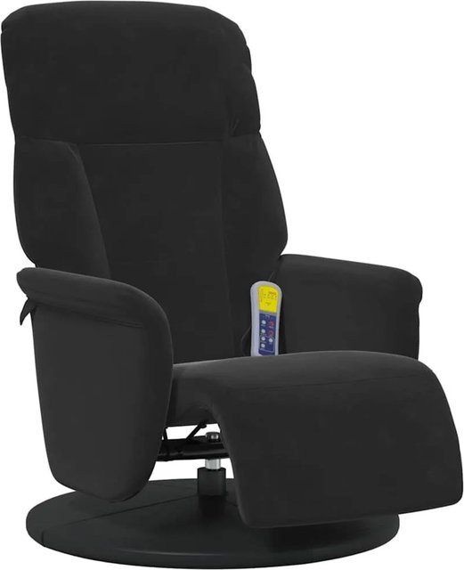 vidaXL Massage Relaxsessel in Schwarz aus Samt mit modernem Design, B/T/H: 91 x 71 x 105 cm - Bild 1