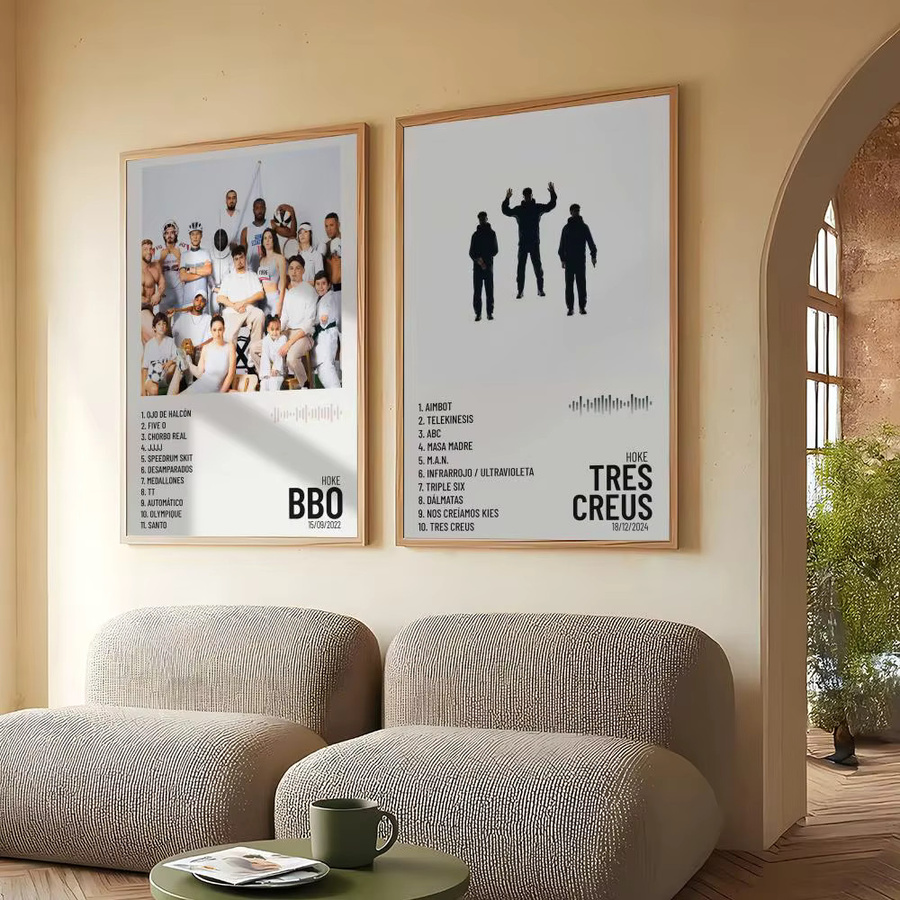 H-Hoke Selbstklebende Album-Poster-Aufkleber für Wanddekoration, Modernes Wandgemälde in Schwarz und Mehrfarbig, B/H: 20,0 x 15,0 cm - Bild 2