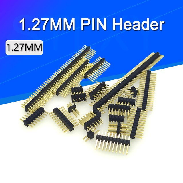 Stlxy Pin Header 1,27mm Zweireihig Männlich Gold PCB Board Stecker Streifen 10er Set - Bild 1