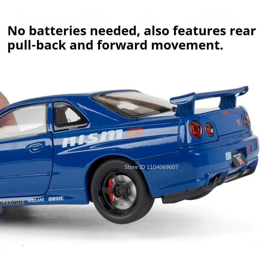 MAKEDA GTR SKYLINE Modell, 1:24, Sportwagen, mit Licht und Sound, Metall - Bild 2