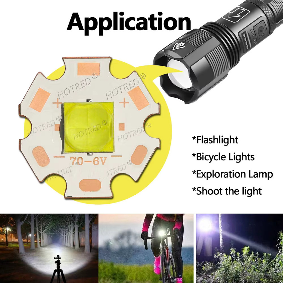 XHP70.3 LED-Chip Hochleistungslampe mit Keramikperlen für Taschenlampen und Suchscheinwerfer, 40W, Kalt- und Warmweiß - Bild 3