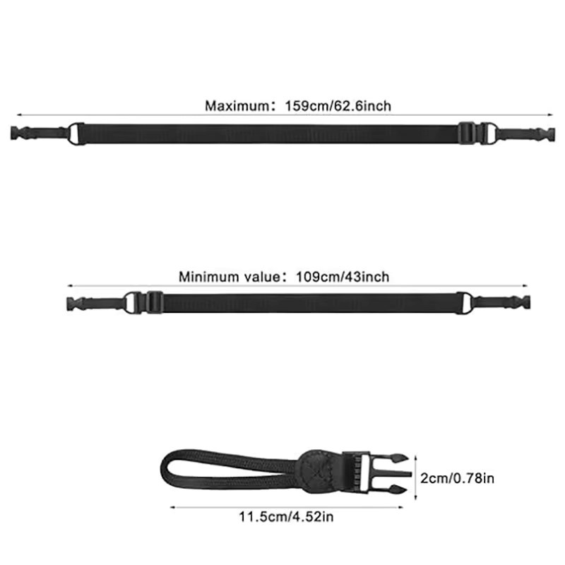 SD&HI Tragbarer Nylon Schultergurt mit Quick Release Funktion, Verstellbares Kamera-Lanyard und Crossbody-Gurt, Schwarz - Bild 5