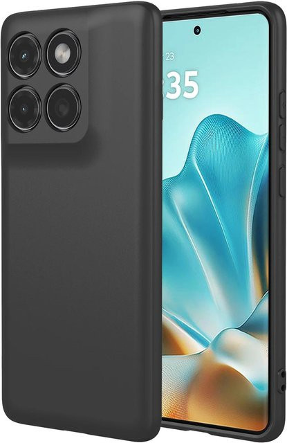 Flexible TPU Handyhülle aus Flüssigsilikon für Motorola Moto G67 G77 G17 G57 Power G06 G56 G86 5G in Schwarz - Bild 1
