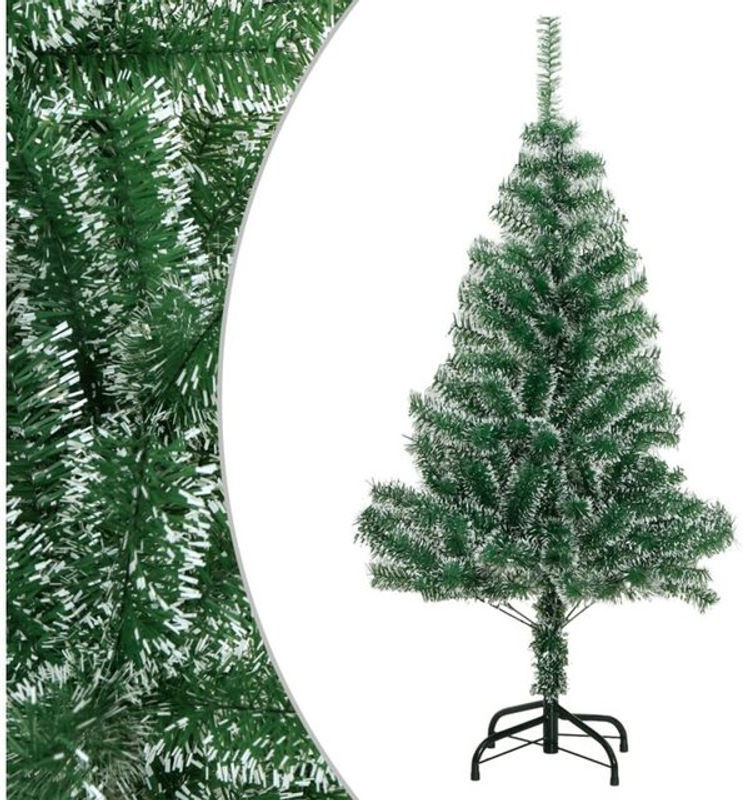 Künstlicher Weihnachtsbaum von vidaxl in Grün und Weiß, beschneit, freistehend, Höhe: 150 cm, Breite: 80 cm, Tiefe: 80 cm - Bild 1