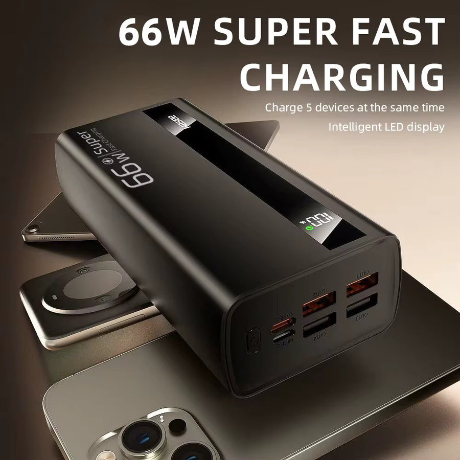 YVOER Powerbank 60000mAh mit 66W Superschnellladefunktion in Schwarz, kompatibel mit Android und iOS - Bild 6