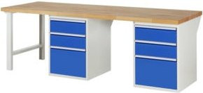 Rau Werkbank 7507A8 mit 6 Schubladen, Mehrfarbig, B/T/H: 250 x 90 x 89 cm - Bild 1