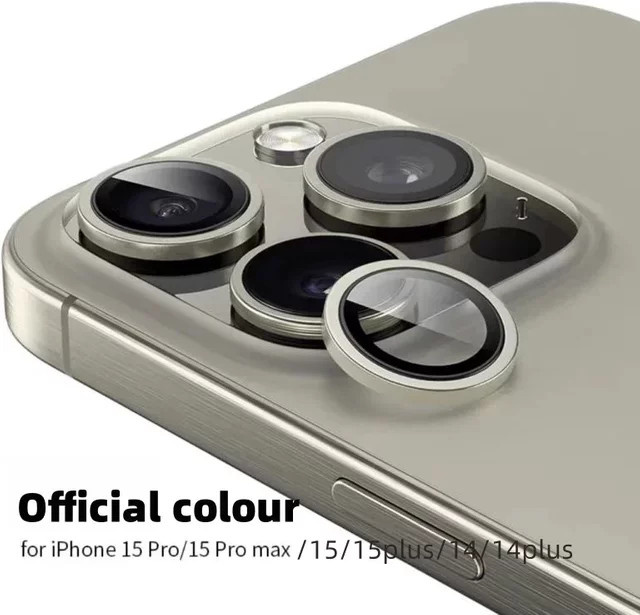 Kamera Objektiv Schutz Glas für Apple iPhone 15, 16 Pro Max, 14 Plus, 15 Pro und 15 Plus in Titan Blau - Bild 1