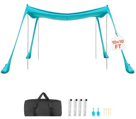 VEVOR Strandzelt mit UPF 50+ Sonnenschutz in Grün, B/T/H: 300 x 300 x 200 cm - Bild 1