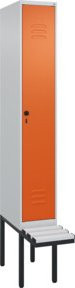 C+P Spind Classic PLUS Garderobenspind mit Sitzbank, 1 Abteil, Lichtgrau, B/T/H: 212,0 x 30,0 x 81,5 cm - Bild 1