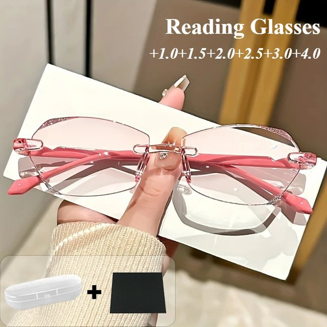 Lesebrille für Damen, randlos, MDOD, Metall - Bild 1