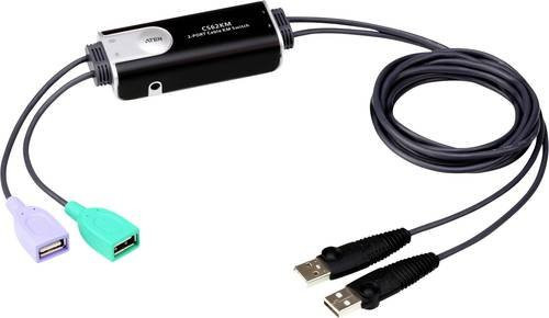 ATEN CS62KM KVM-Umschalter für 2 USB-Geräte, Schwarz - Bild 1
