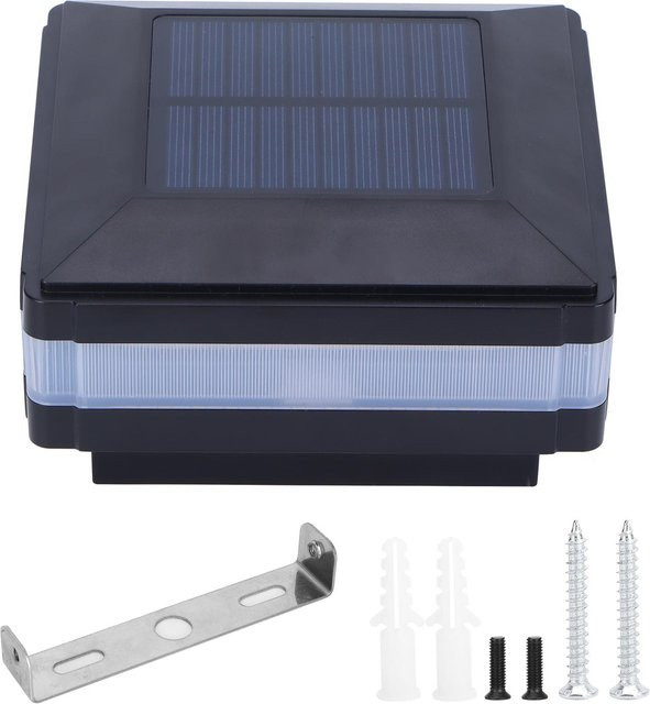 Solar LED Pfostenleuchte Schwarz mit Warmweißem Licht und Bewegungssensor IP65 Wasserdicht für Garten und Außenbereiche - Bild 1