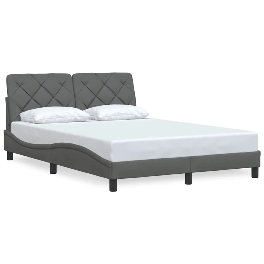 vidaXL Bettgestell mit Stoffbezug in Grau, B/T/H: 140 x 190 x 145 cm - Bild 2