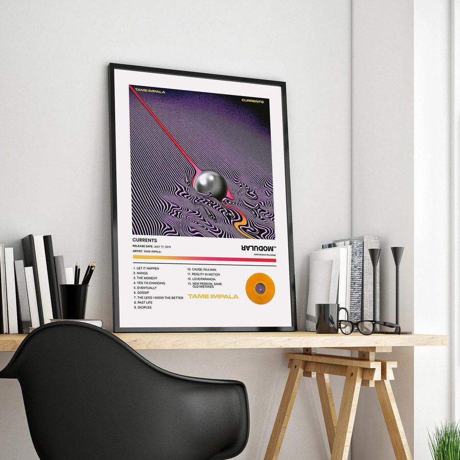 Tame Impala Currents Album Cover Leinwand Wanddeko Multicolor B: 50 cm, H: 70 cm - Bild 2