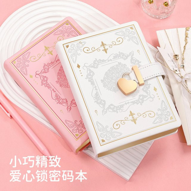 High Beauty Love Lock Notizbuch B6 mit Schloss in Pink aus Kunstleder mit Hardcover - Bild 1