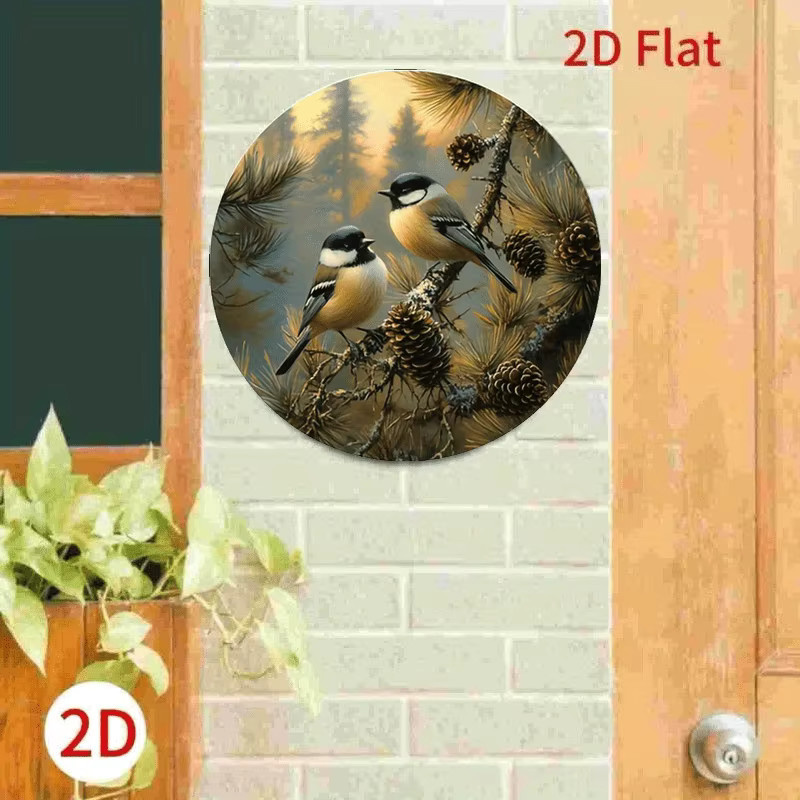 HELLOYOUNG Runde Vintage-Wandkunst mit Vogelmotiv in Multicolour, wetterfeste Wanddekoration für Innen und Außen, Durchmesser: 20 cm - Bild 2