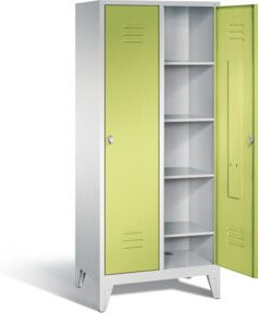 C+P Wäsche-Spind Classic in Viridingrün mit Korpus in Lichtgrau, H 185,0 cm x B 81,0 cm x T 50,0 cm - Bild 1
