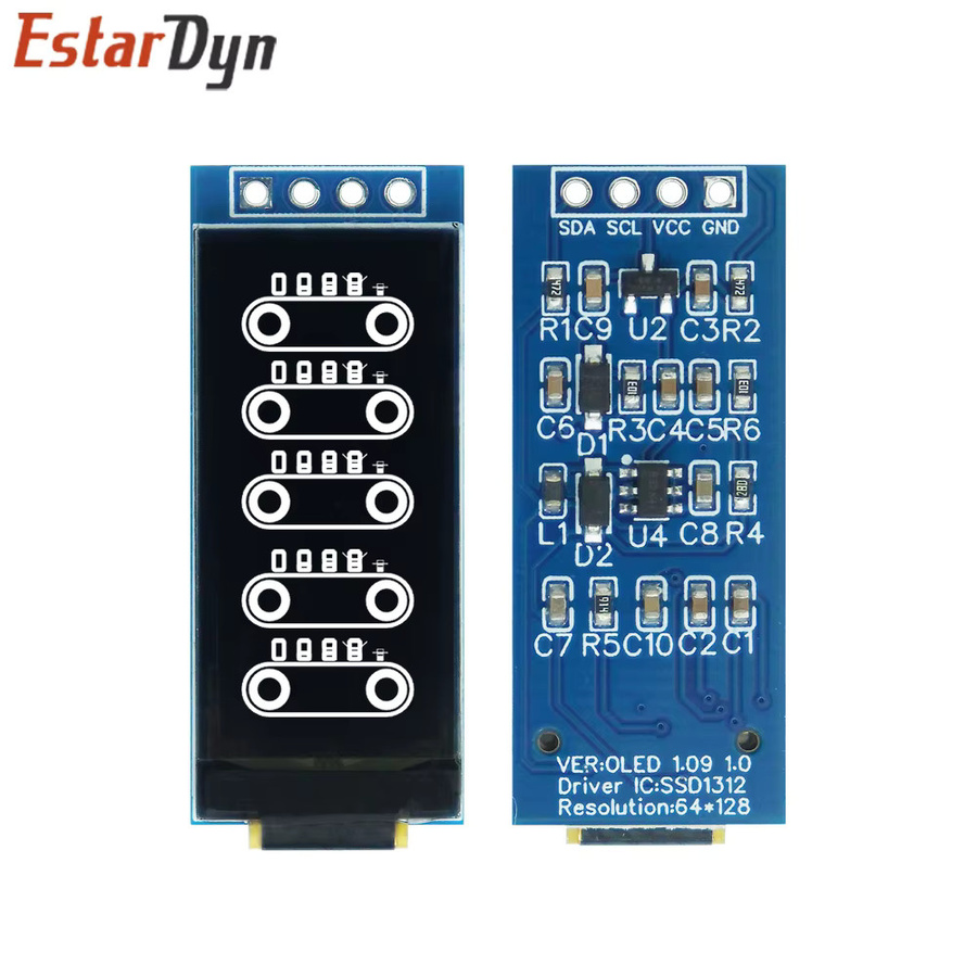 Estardyn OLED-Display SSD1312 1,09 Zoll Weiß mit I2C 4-Pin-Modul für Raspberry Pi 128x64 - Bild 3