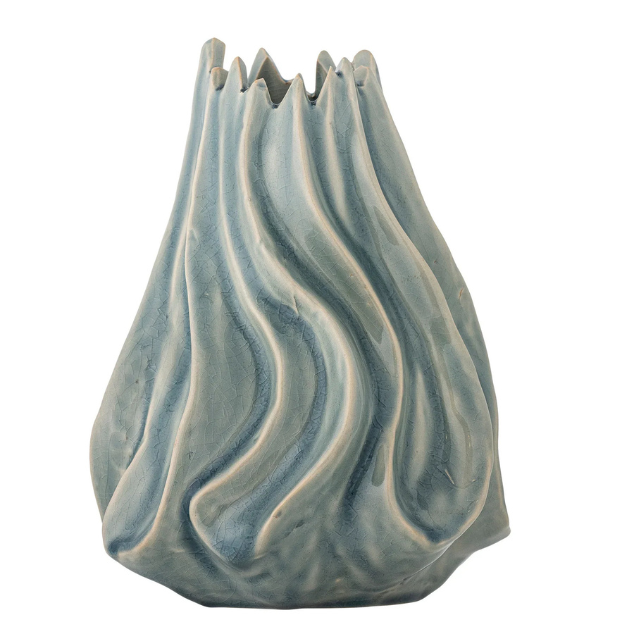 Bloomingville Keramikvase Dilara in Blau, Durchmesser: 17 cm, Höhe: 18 cm - Bild 1