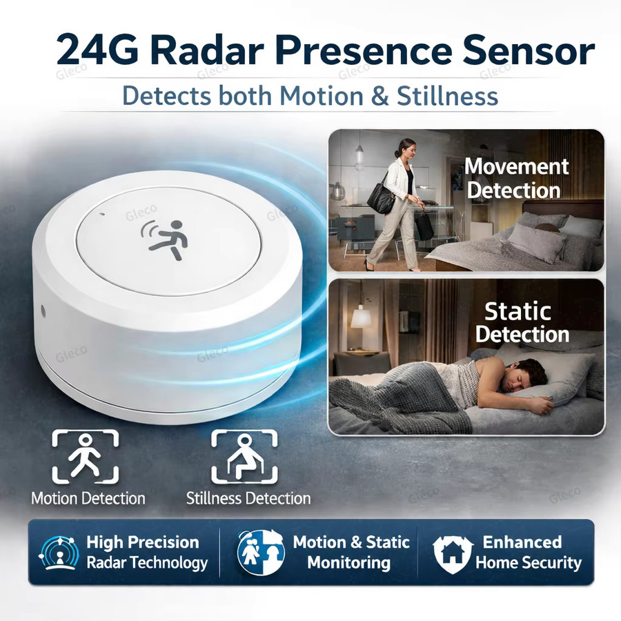 Coolo Zigbee 24GHz mmWave Radar Anwesenheitssensor mit Temperatur-, Luftfeuchtigkeits- und Helligkeitsmessung in Weiß für Tuya und MQTT - Bild 2