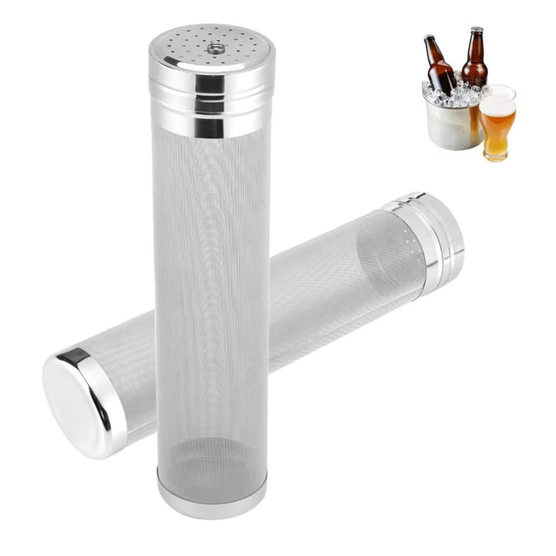 Rundes Sieb aus Edelstahl für das Brauen von Bier und Wein zur Hopfenfiltration in Silber - Bild 2