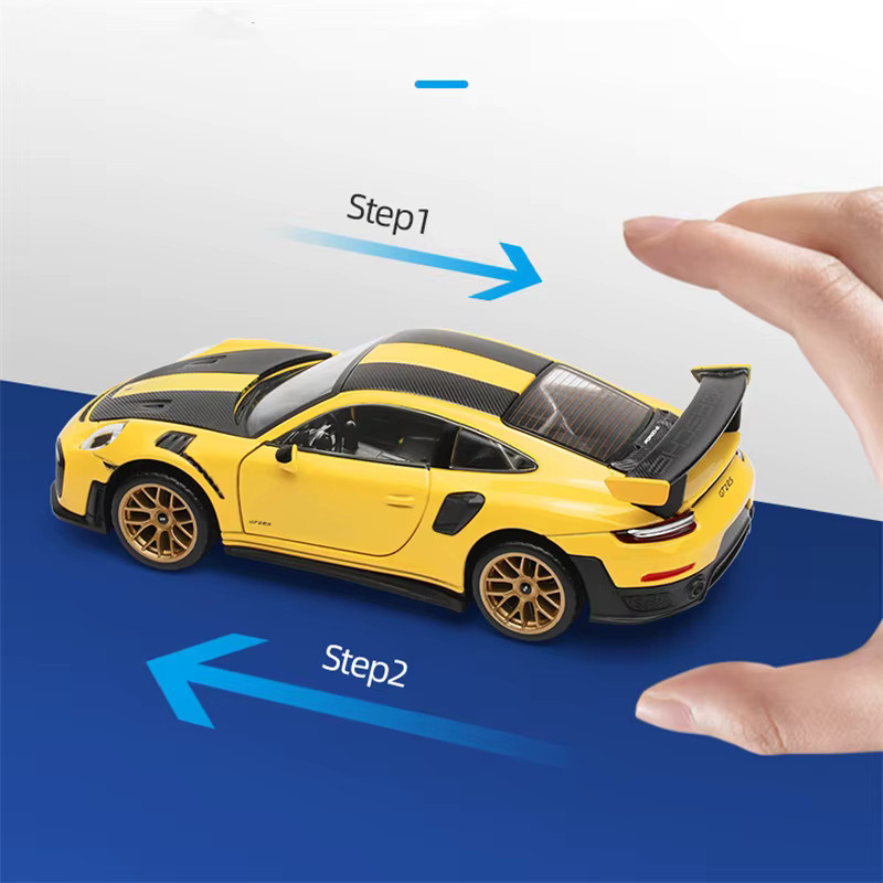 KaKBeir 911 GT2 RS Sportwagen Modell, 1:32, Metall, mit Licht und Sound - Bild 4