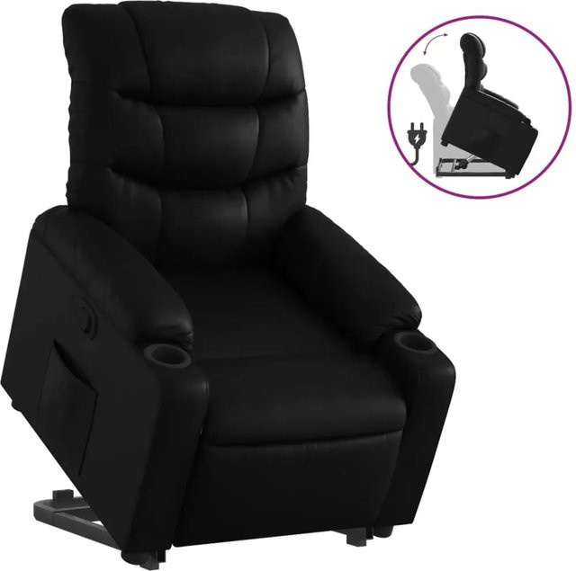 vidaXL Relaxsessel mit Aufstehhilfe in Schwarz aus Kunstleder für Senioren - Bild 1