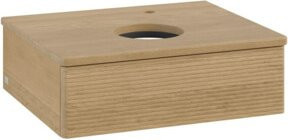 V&B Waschtischunterschrank Antao mit Frontstruktur in Honig Eiche, B/T/H: 60 x 50 x 19 cm - Bild 1