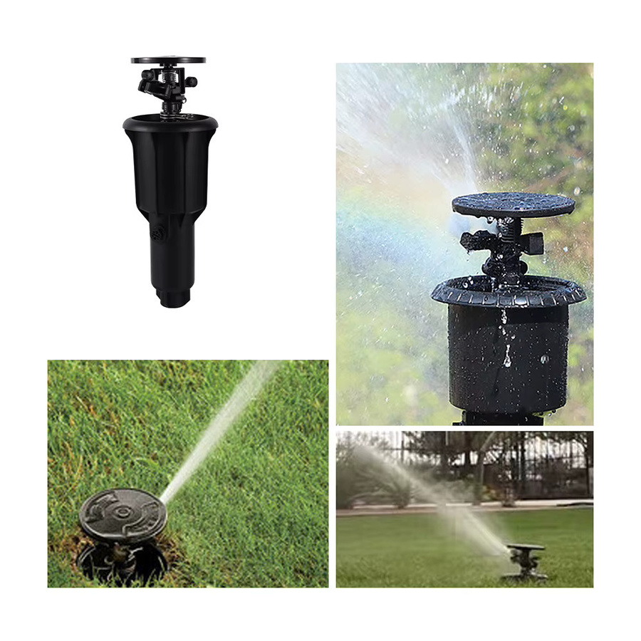 Adhere To Fly Pop-up Spritzkopf 1/2 Zoll für die automatische Gartenbewässerung, rotierender Rasensprenger in Schwarz - Bild 2