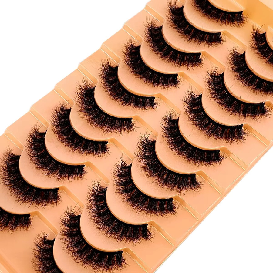 Künstliche Nerz-Wimpern, 7/10 Paar, Nude, Natürlich, Unisex - Bild 6