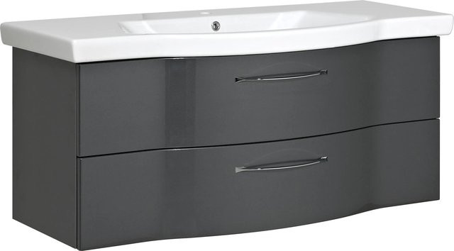 Pelipal Waschbeckenunterschrank Quantum 03 in Anthrazit Hochglanz, Breite: 115 cm - Bild 1
