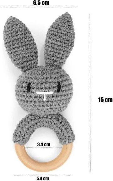 Binchi Outdoor Product Baby Häkeltier Rasseln, Holzspielzeug, ab 0 Jahre - Bild 1