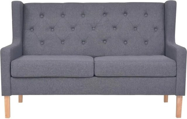 vidaXL 2-Sitzer-Sofa im skandinavischen Design aus Stoff in Grau mit Massivholzrahmen, B/T/H: 140 x 90 x 68 cm - Bild 1