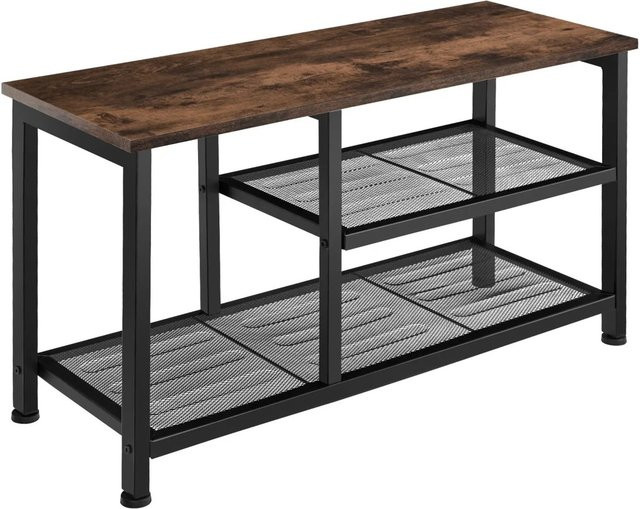 tectake Schuhregal Taunton Industrial Style aus Stahl und MDF, Schwarz, B/T/H: 80 x 30 x 45,5 cm - Bild 2